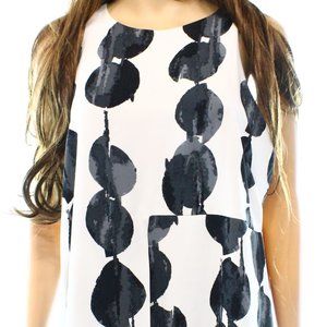 Alfani Sleeveless Black and White Dress Blouse 10